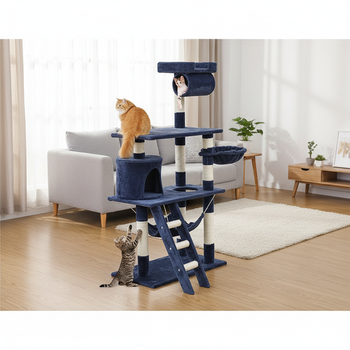 140cm Blue Dream Cat House - Lifestyle