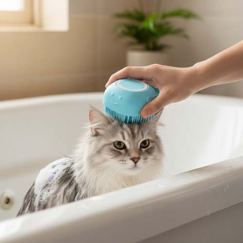 2-in-1 Pet Bath Brush Lifestyle