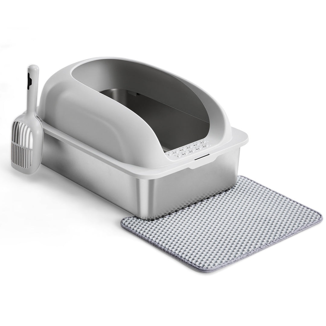 Stainless Steel Cat Litter Box with Lid — Large