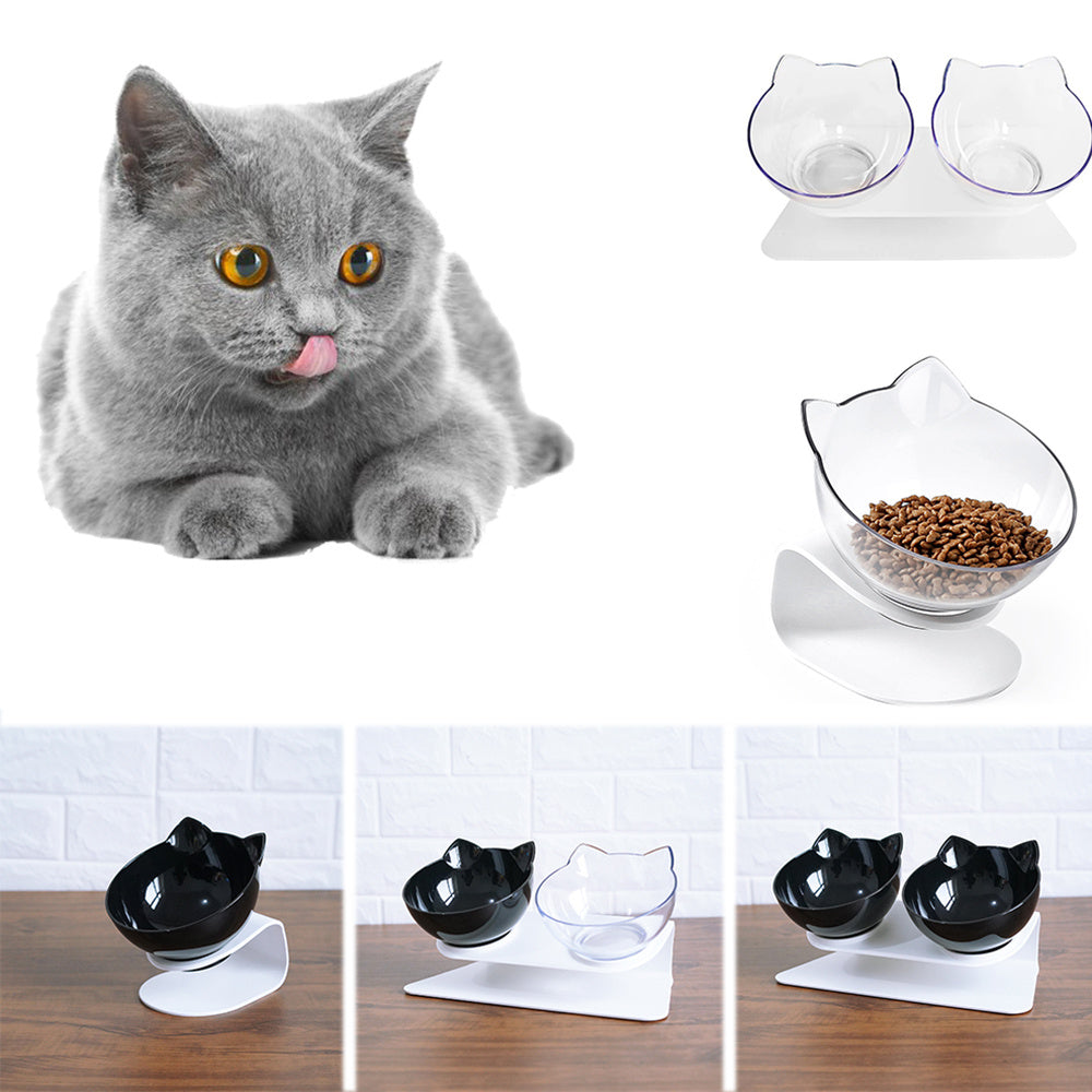 Ergonomic Double Cat Food Bowl