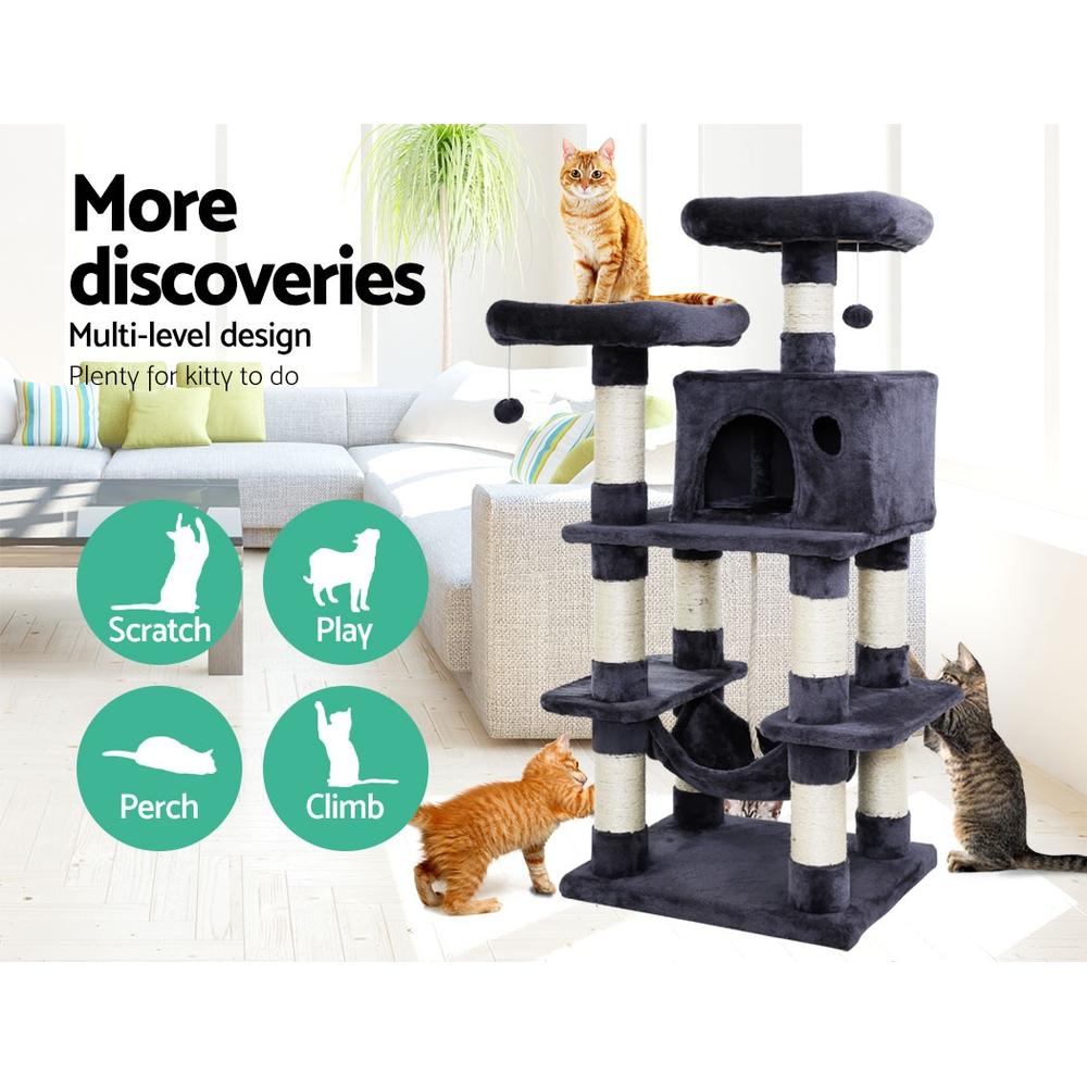 Cat Tree 145cm Obsidian Tower