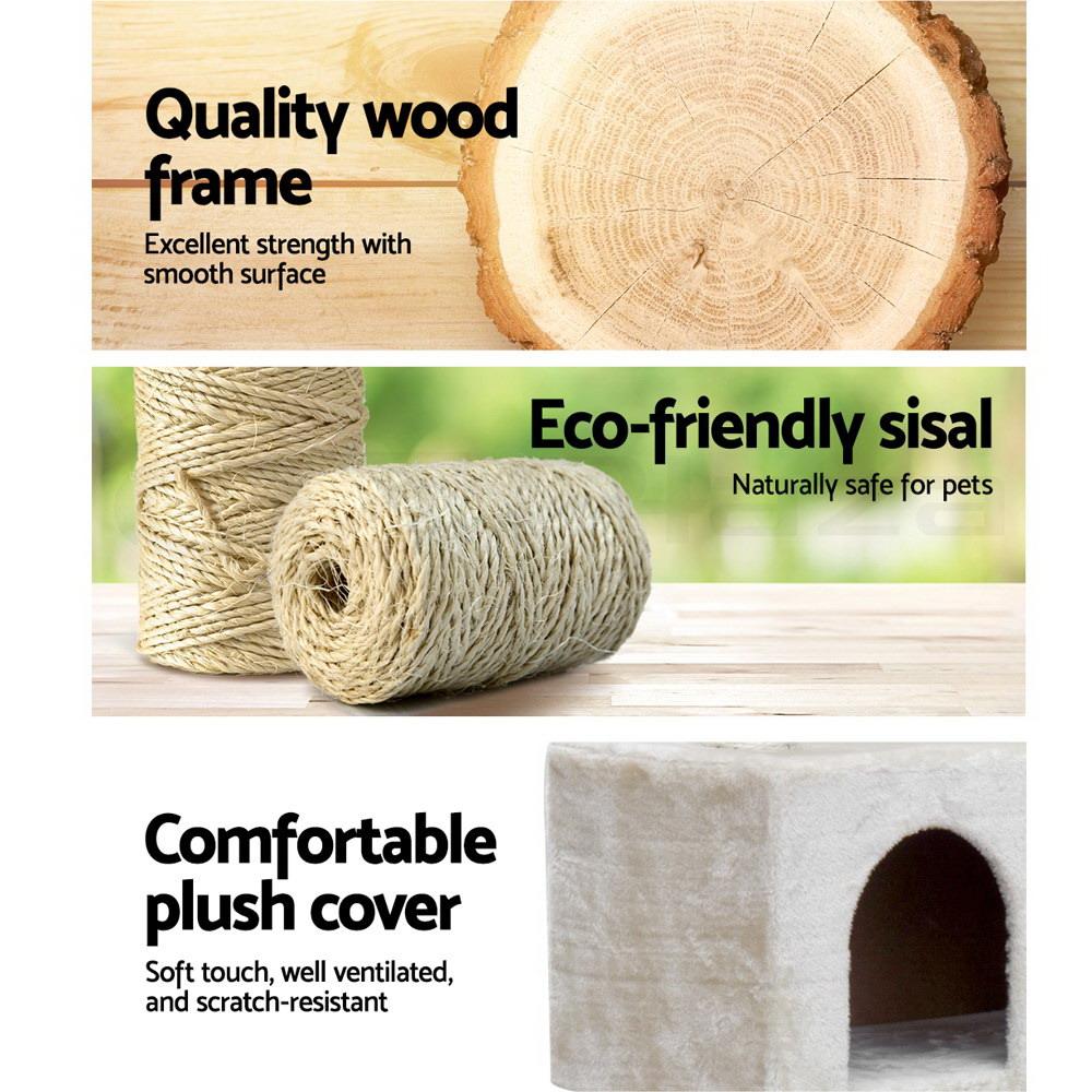 Cat Tree 134cm Tower Scratching Post Scratcher in White