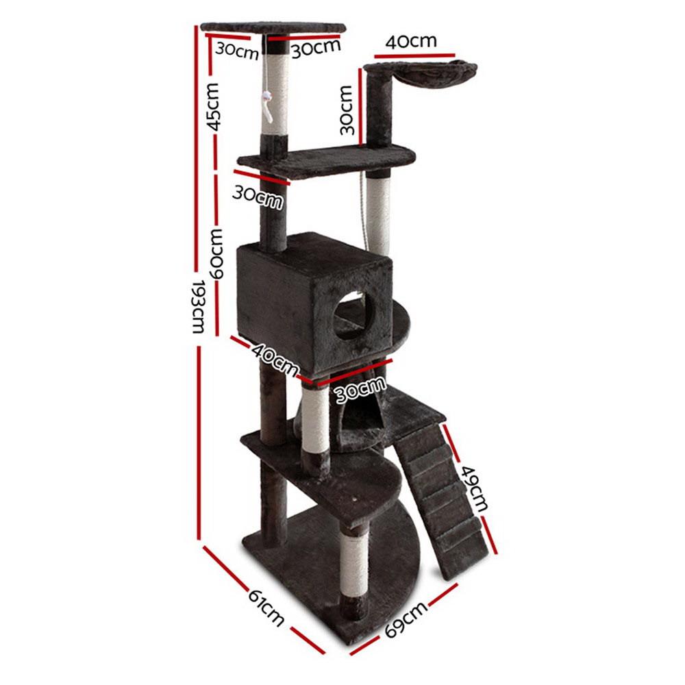 Cat Tree 134cm Midnight Tower Scratching Post Scratcher in Black