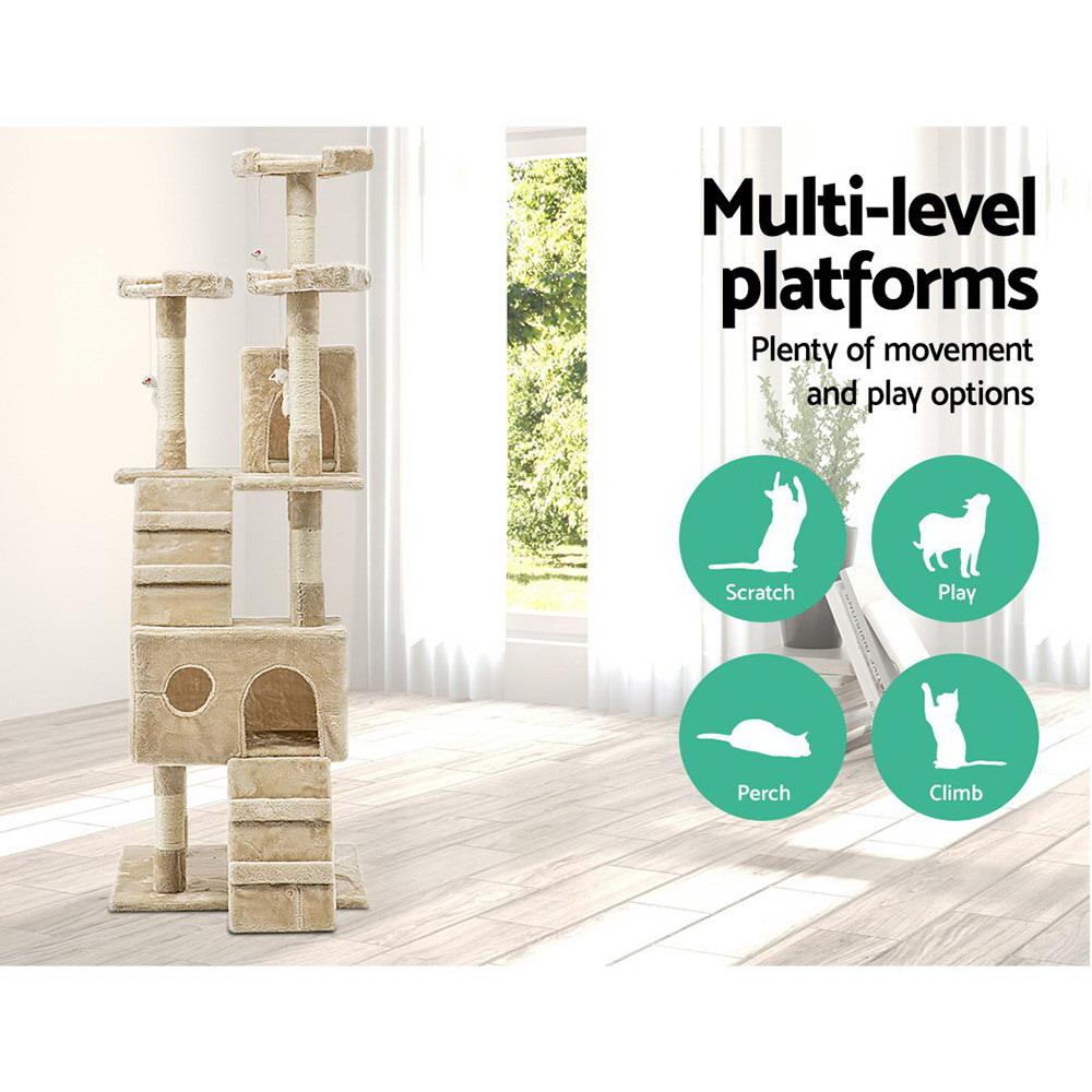 The big apple  — 193cm Multi-Level Tower in Beige