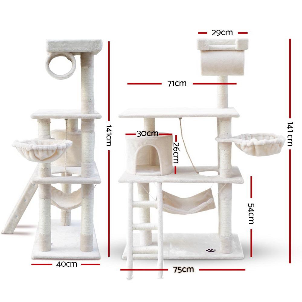 Cat Tree 141cm Cloud Tower Scratching Post