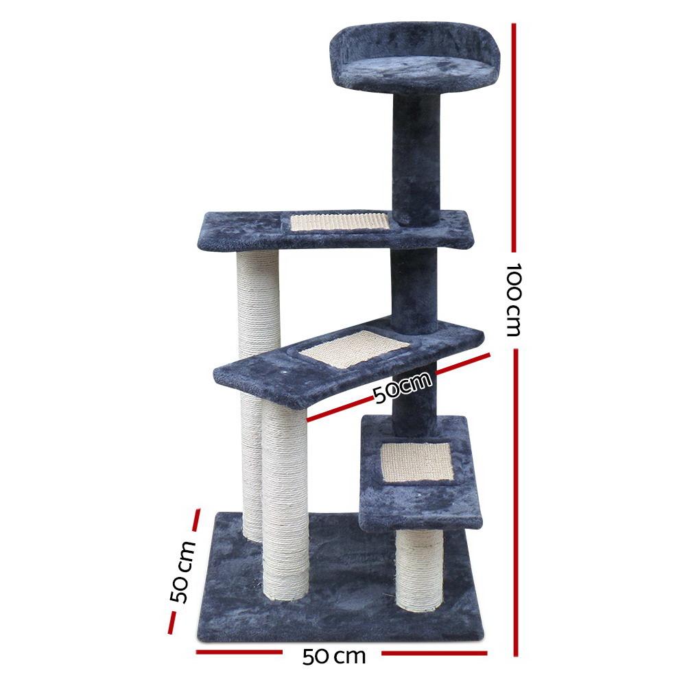 Cat Tree 100cm Soft Blue Scratching Post