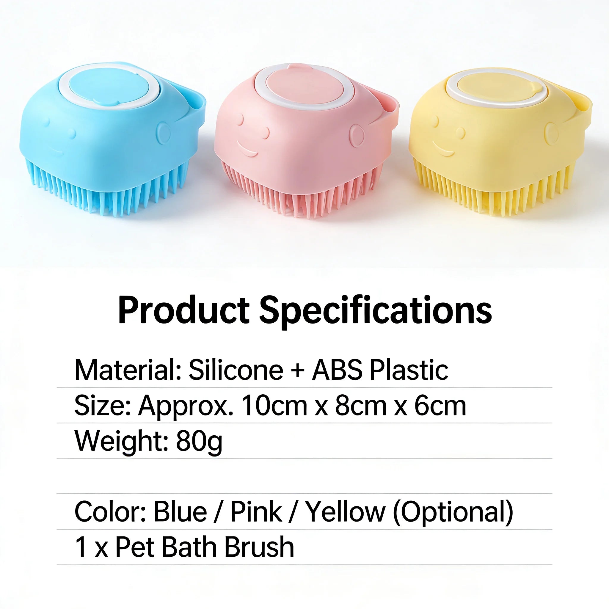 2-In-1 Pet Bath & Massage Brush With Shampoo Storage Silicone scrub