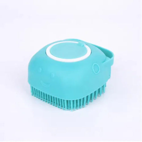 2-In-1 Pet Bath & Massage Brush With Shampoo Storage Silicone scrub