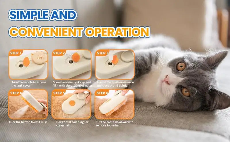 Pet Steam Brush Cat And Dog Deshedder Tool for Grooming
