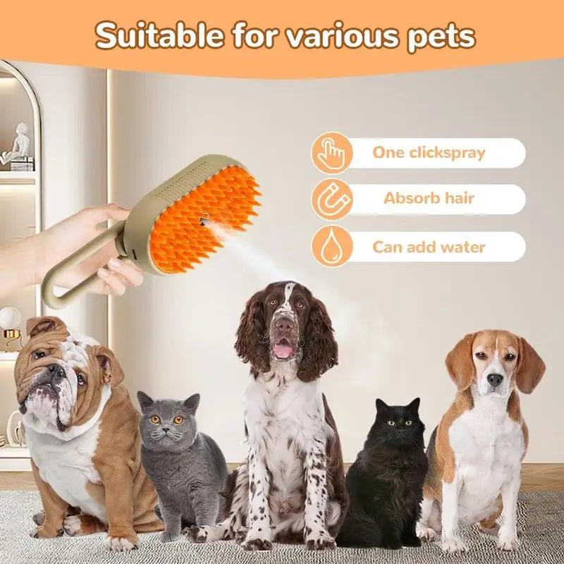 Pet Steam Brush Cat And Dog Deshedder Tool for Grooming