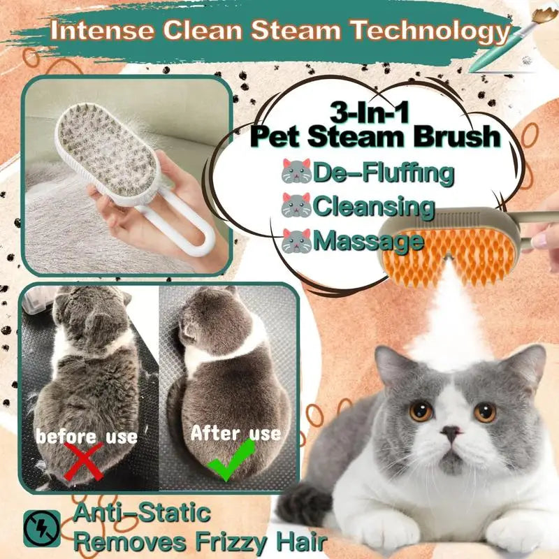 Pet Steam Brush Cat And Dog Deshedder Tool for Grooming