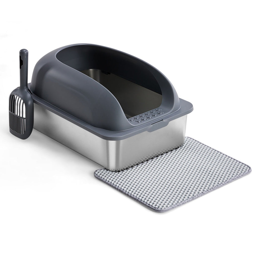 Stainless Steel Cat Litter Box with Lid — Large