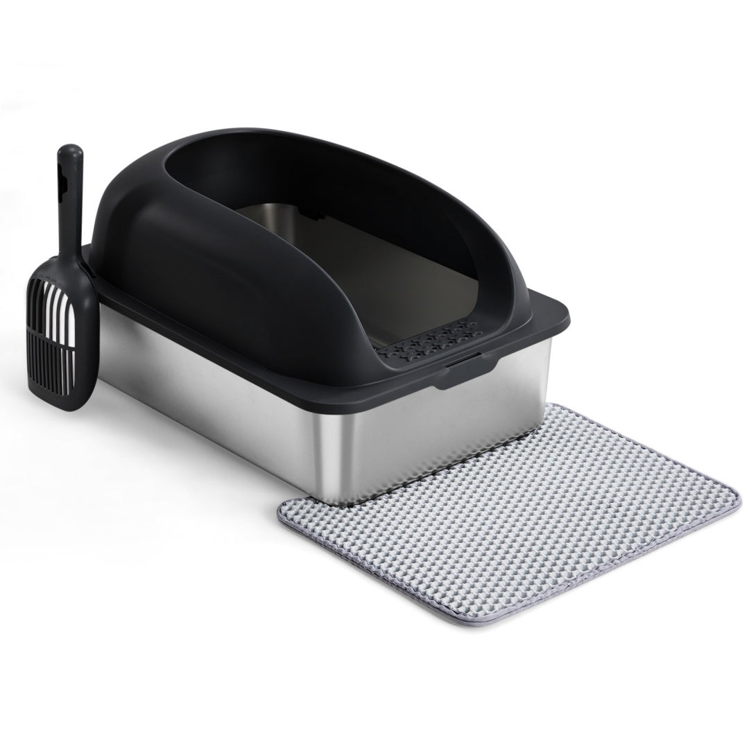 Stainless Steel Cat Litter Box with Lid — Large
