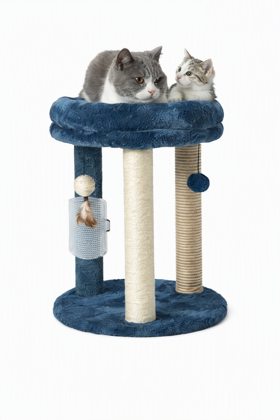 Cat Tree with Scratching Posts & Dangling Toys